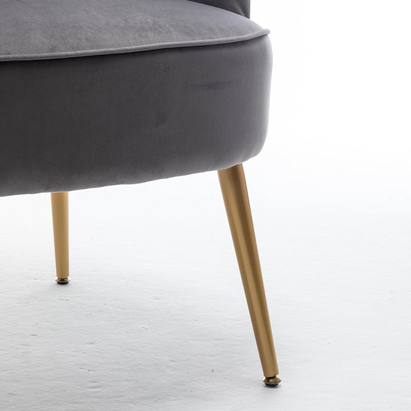 US Pride Furniture Stylish Velvet Armchair with Gold Metal Legs Comfortable Accent Chair
