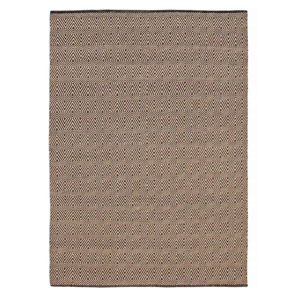 Nevada Black, Khaki Kilim 5'2" x 7'5" - 5'2 x 7'5