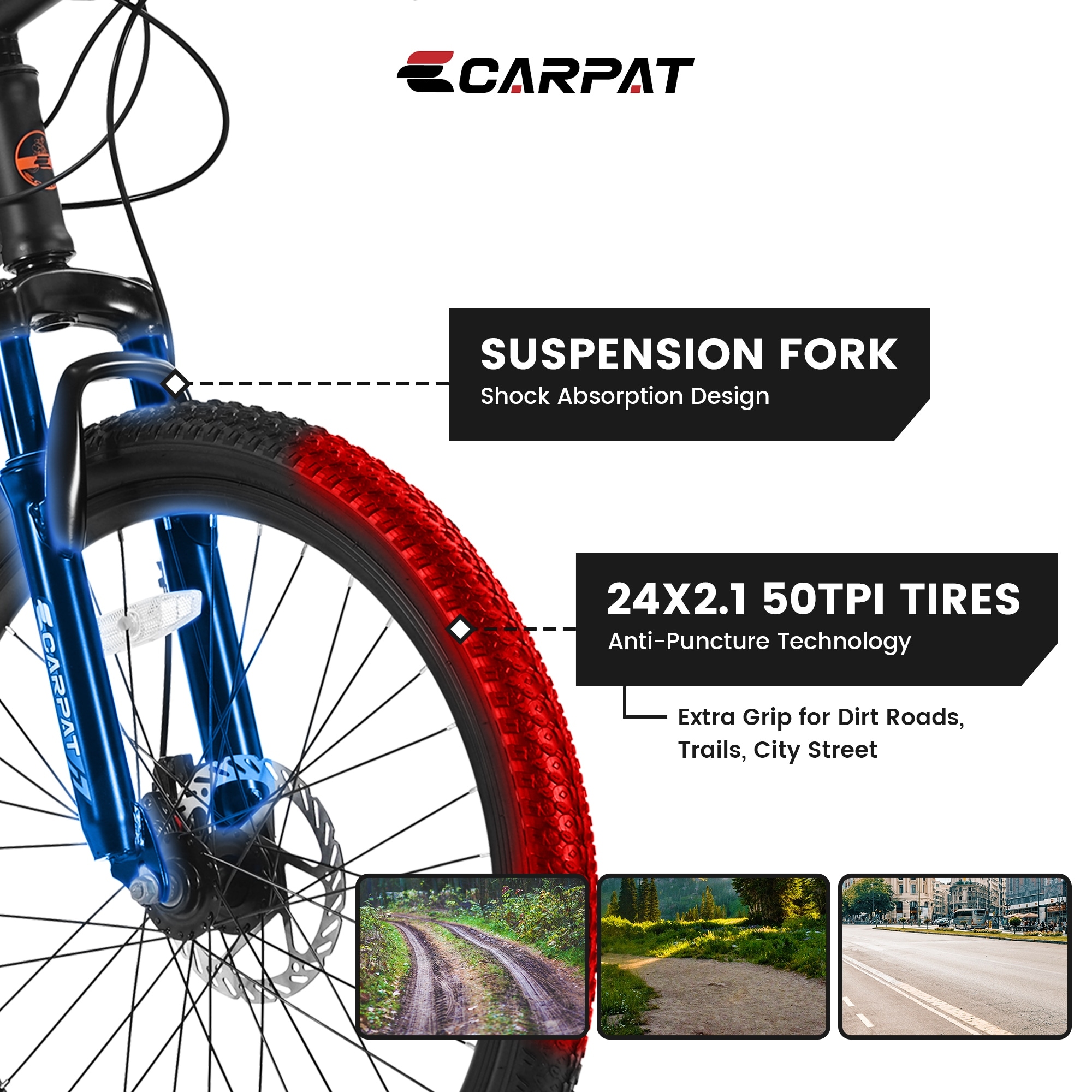24 Inch Youth Mountain Bike with Steel Frame Shimano 21 Speed Bicycle with Daul Disc Brakes Front Suspension MTB Grey