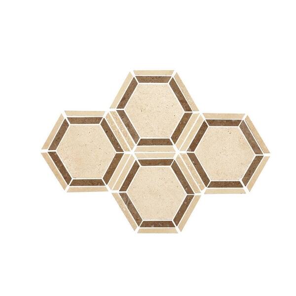 Daltile T76hexmsu Travertine Collection 6 X 6 Hexagon Mosaic Wall Floor Tile Honed Travertine Visual Torreon Overstock 18151583