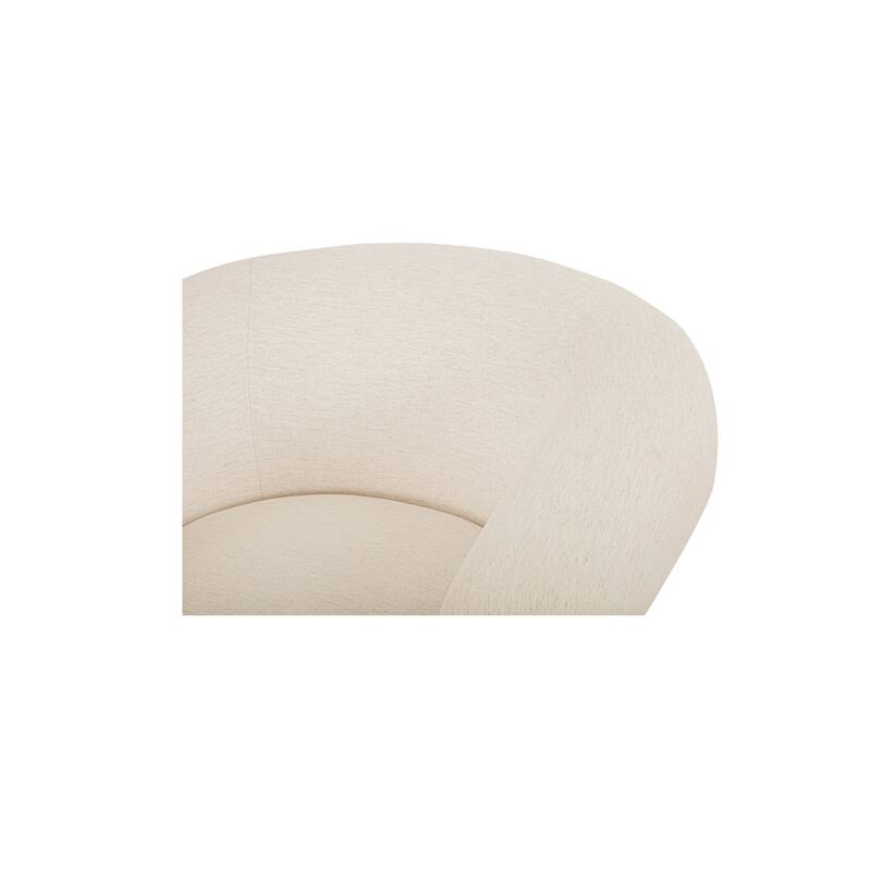 NADAAL STUDIOS Neris Accent Chair, Tub Style with Fold-Over Back and Wire-Brushed Wood Legs, Oat