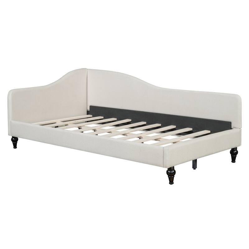 Twin Size L-Shaped Daybed with Solid Wood Legs