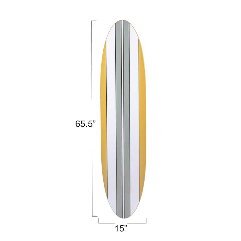 Lacquered Wood Surfboard Wall Décor