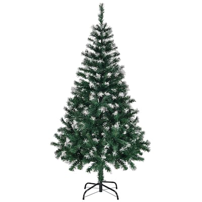 5-Foot Snow-Tipped Artificial Christmas Tree with 480 PVC Branch Tips and Metal Stand - 5 Feet