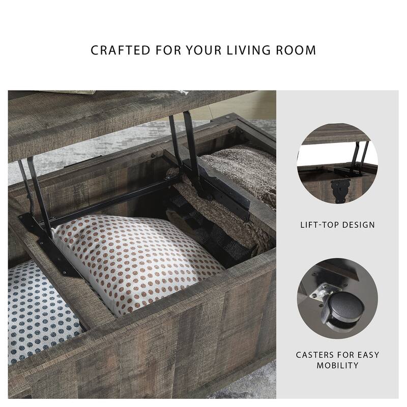 Signature Design by Ashley Hollum Brown Lift Top Cocktail Table - 47"W x 28"D x 18"H