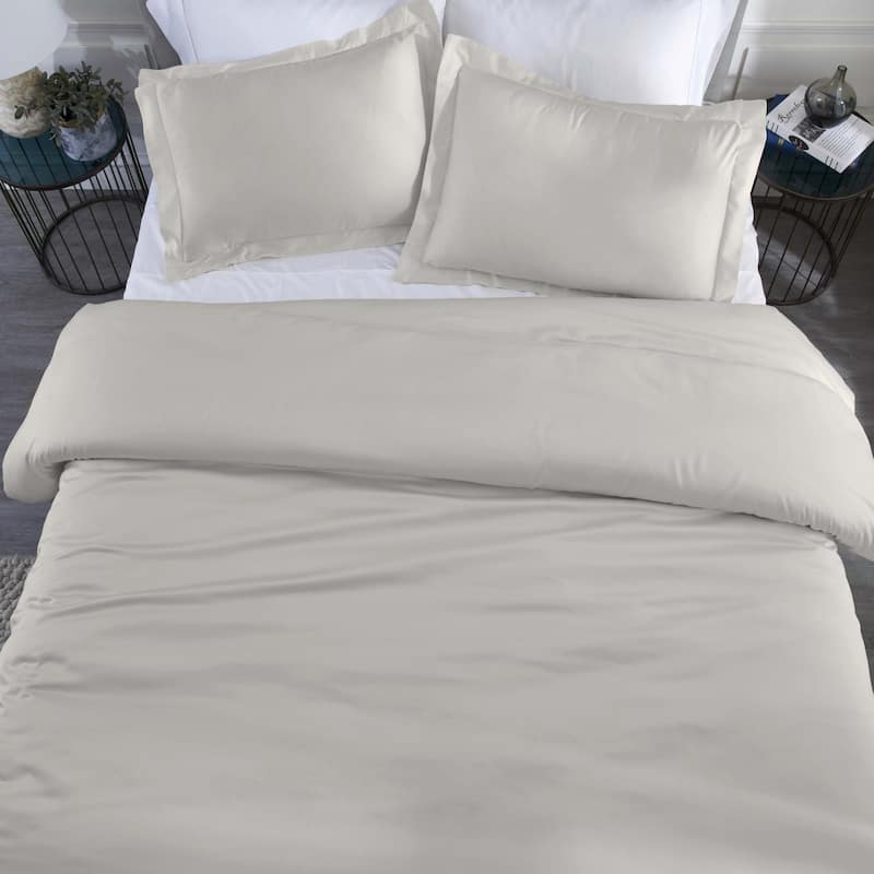 Superior Modal From Beechwood 400 Thread Count Solid Duvet Cover Set