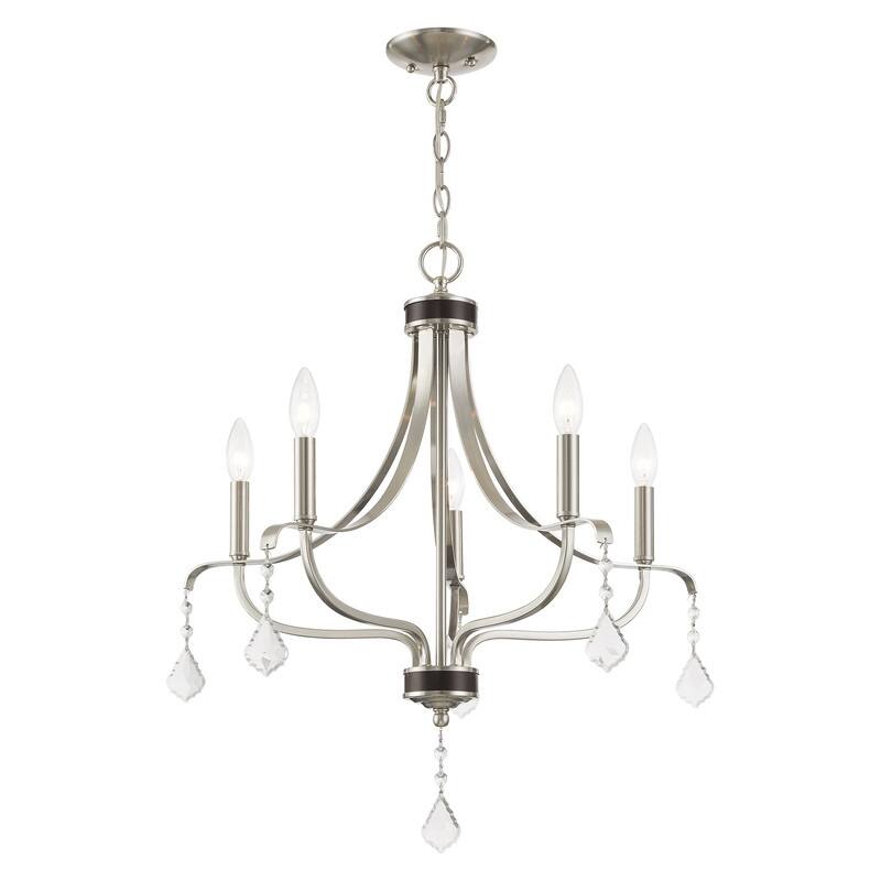 Livex Lighting 5-light Brushed Nickel Mini Chandelier, 40785-91 - 24" DIA X 26.5" H