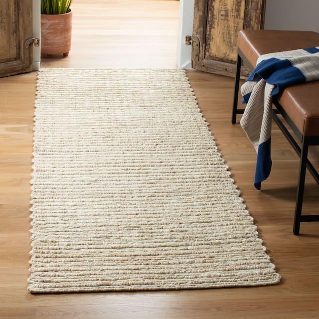 SAFAVIEH Handmade Ivory Jute Area Rug - 2'6" x 12' - Ivory