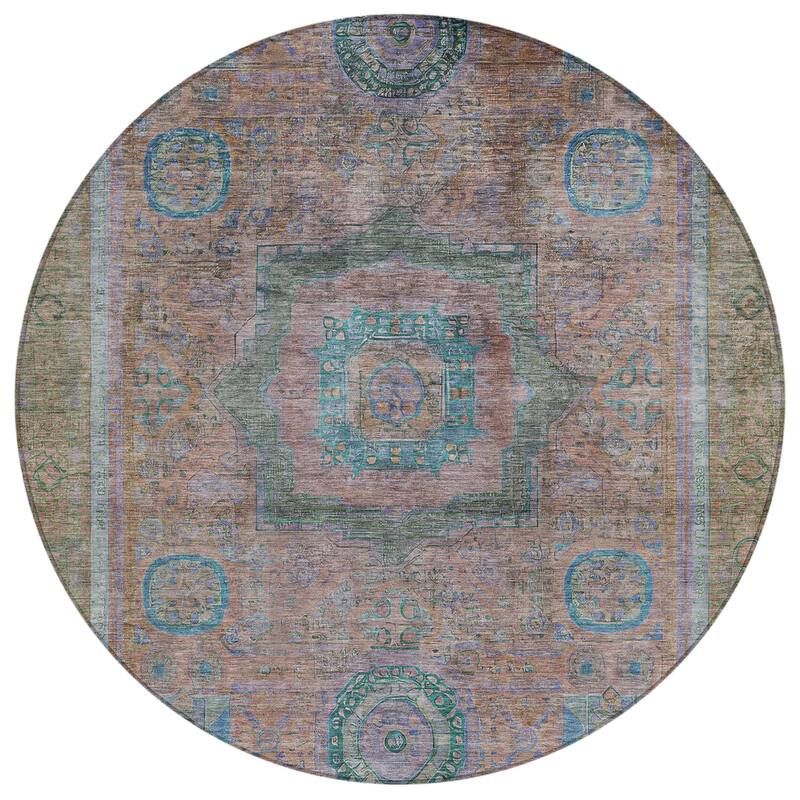 Machine Washable Indoor/Outdoor Traditional Chantille Rug