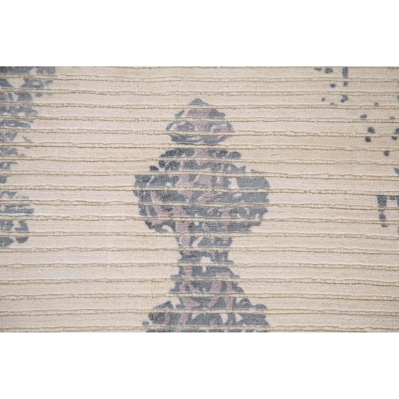 Contemporary / Abstract Accent Rug Handmade Wool Carpet - 3'11"x 5'8"