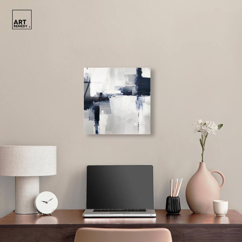 Blue Cascades on Still White Acrylic by Art Remedy, Ready to Hang