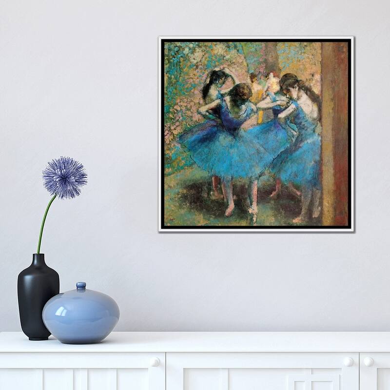 iCanvas "Dancers In Blue, 1890" by Edgar Degas Framed Canvas Print