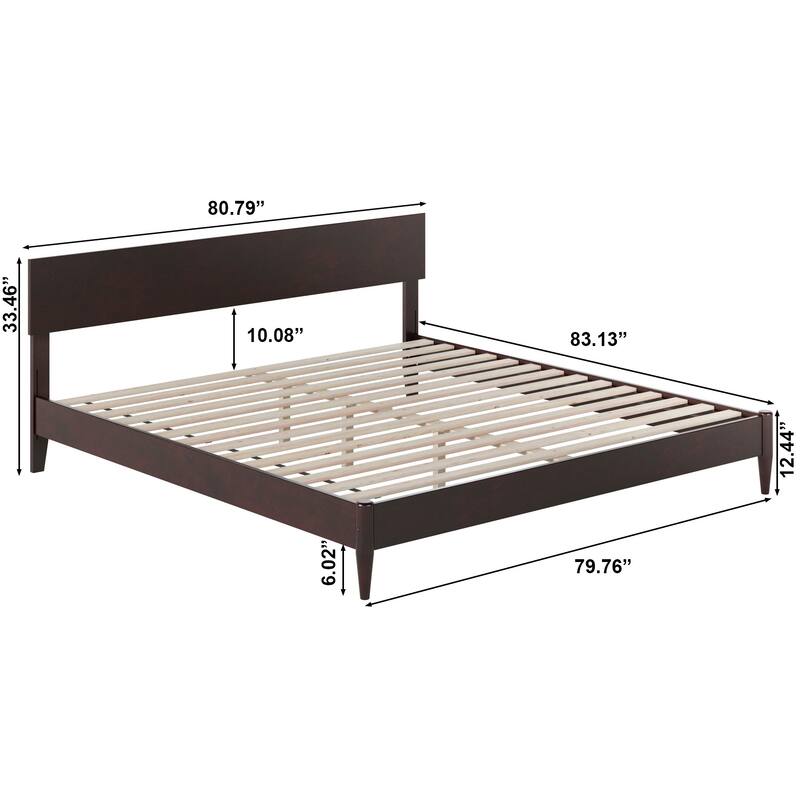 Aria Solid Wood Modern Low Profile Platform Bed