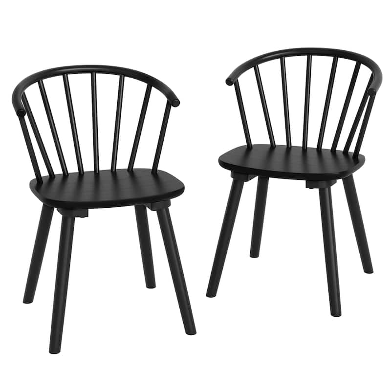 Set of 2/4/6 Wooden Dining Chairs with Spindle Backrest for Kitchen Island