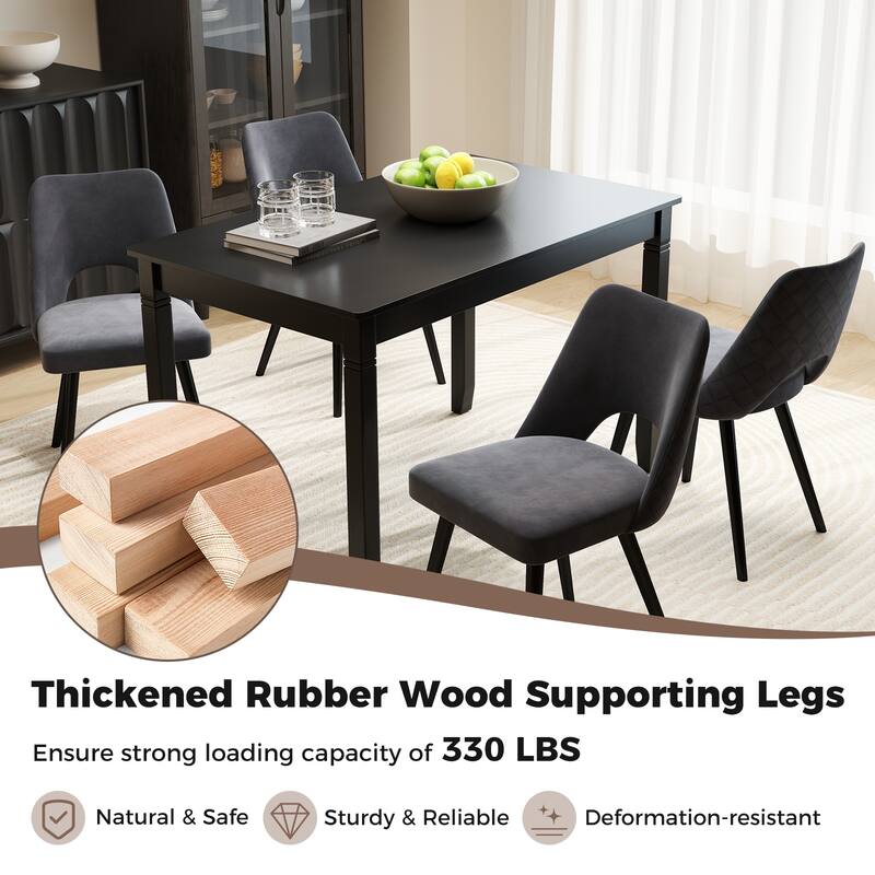 Gymax 48'' Wooden Dining Table for 4 People w/ Rubber Wood Legs