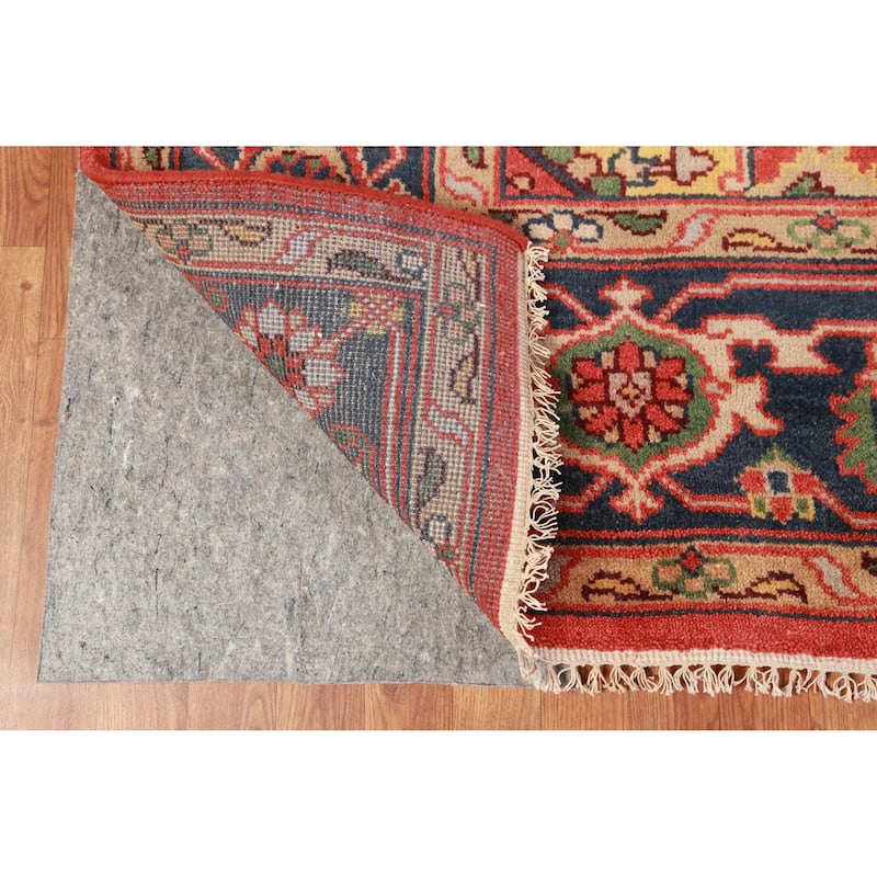 Hand Knotted Oriental 100% Wool Carpet Traditional Medallion Oranges & Rust Heriz (serapi) Area Rug - 11' 10'' X 9' 1''