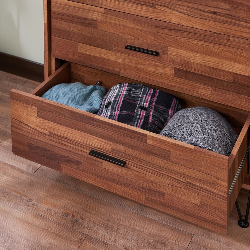 Five Drawers Dresser with Metal Handles