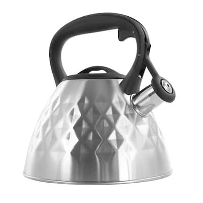 2.3 Quart Stainless Steel Silver Wide Whistling Tea Kettle