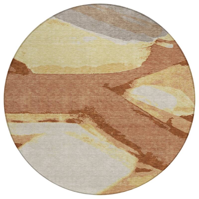 Machine Washable Indoor/ Outdoor Modern Cheney Chantille Rug