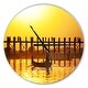 preview thumbnail 7 of 8, Designart 'Bridge in Myanmar' Oversized Coastal Wall CLock