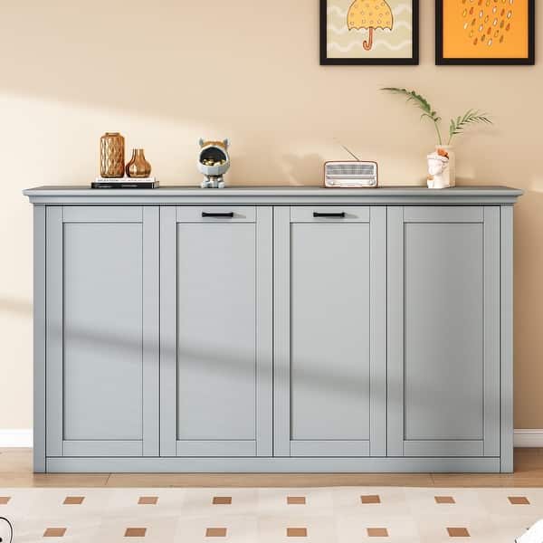 slide 2 of 13, Twin Size Murphy Bed Can be Folded into a Cabinet Folding Bed Grey - Twin