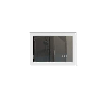 LED Black Aluminum Framed Bathroom Mirror Vanity Mirror for wall, dimmable - 20x28