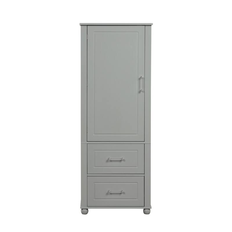 Tall Freestanding Bathroom Storage Cabinet with Two Drawers