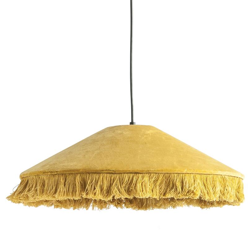 Mid Century Velvet Ceiling Light with Tassels