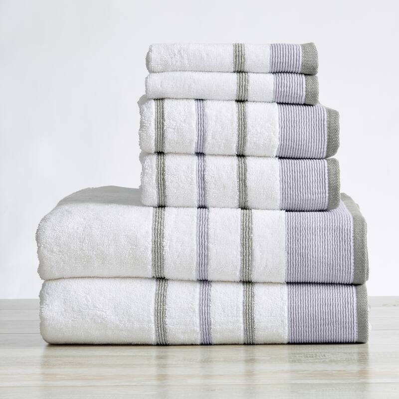 Luxurious Cotton Decorative Stripe Towel Set