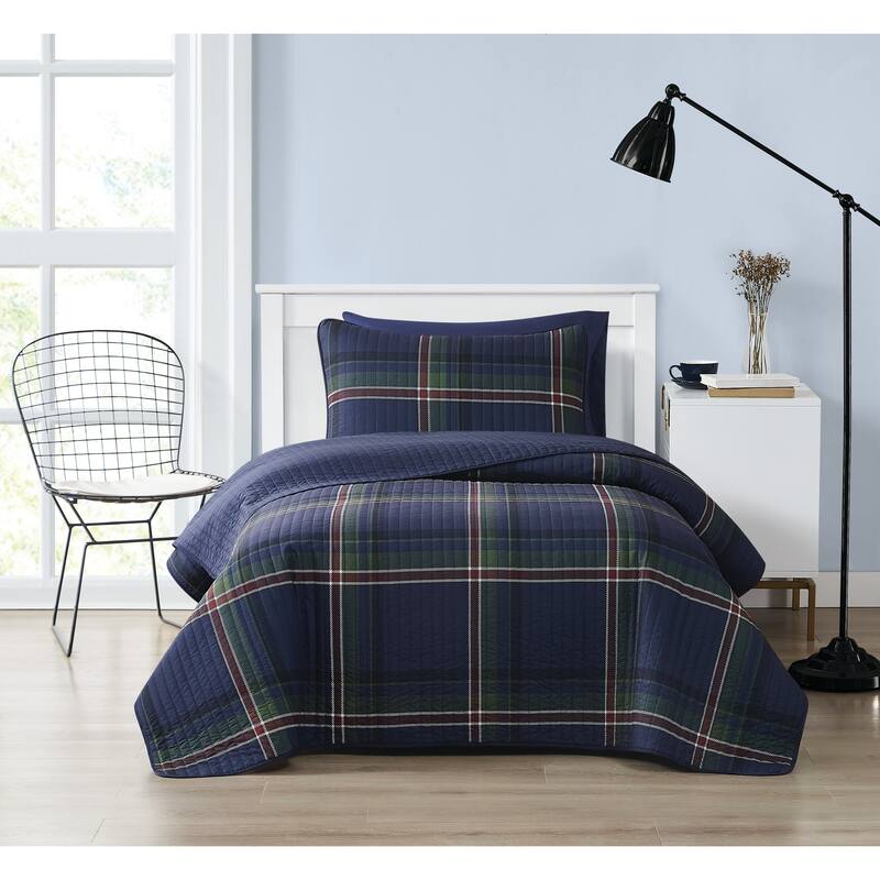 Truly Soft Bronson Plaid Quilt Set - Twin