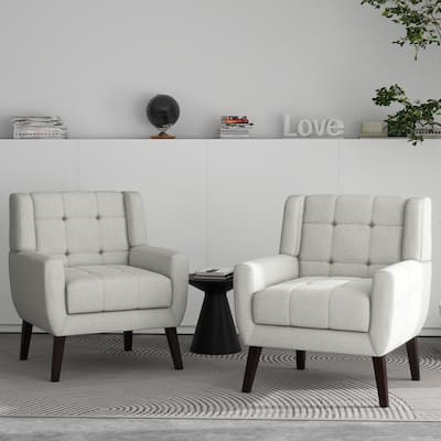 Tufted Arm Chair Upholstered Lounge Chair(Set of 2)