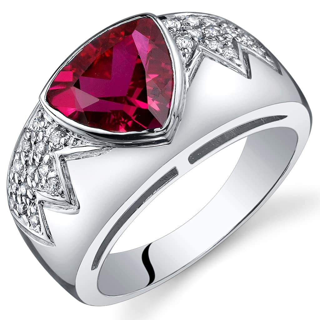 Sterling Silver 2.5 ct Created Ruby Birthstone Ring