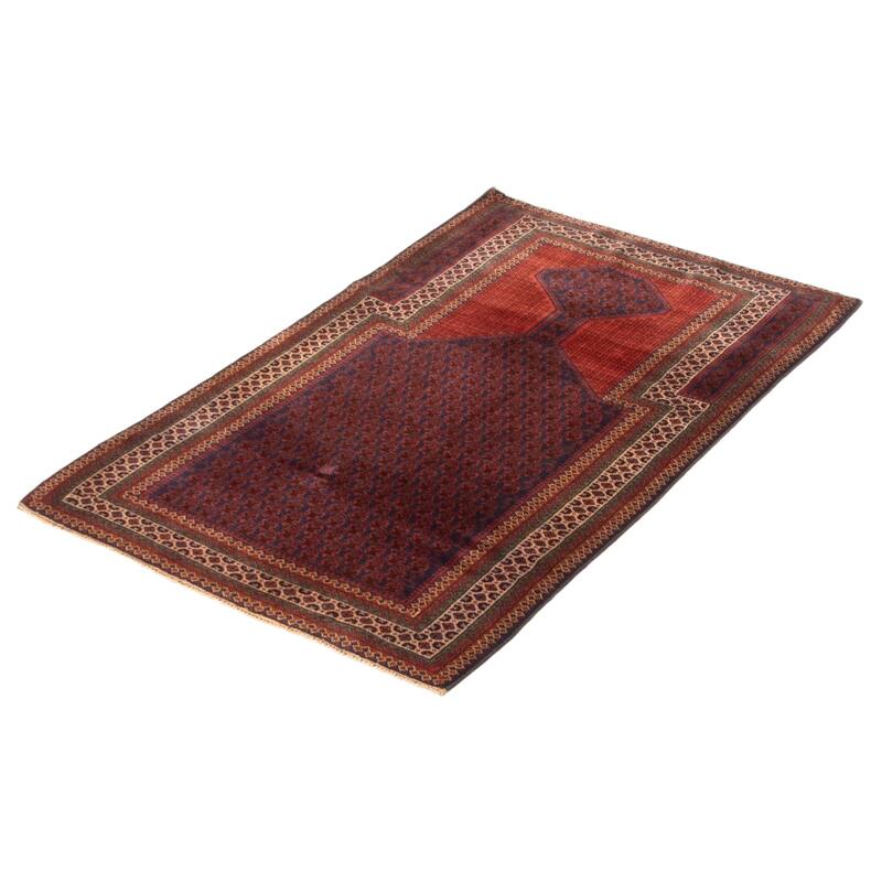 Teimani Burgundy Rug 3'1" x 5'1" - 3'1 x 5'1