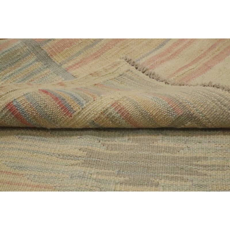 Hand Woven Oriental 100% Wool Carpet Southwestern Tribal Multi-Colored Kilim Area Rug - 4' 9'' X 3' 4''