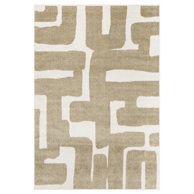 Quartz Abstract Maze Beige/ Ivory Area Rug