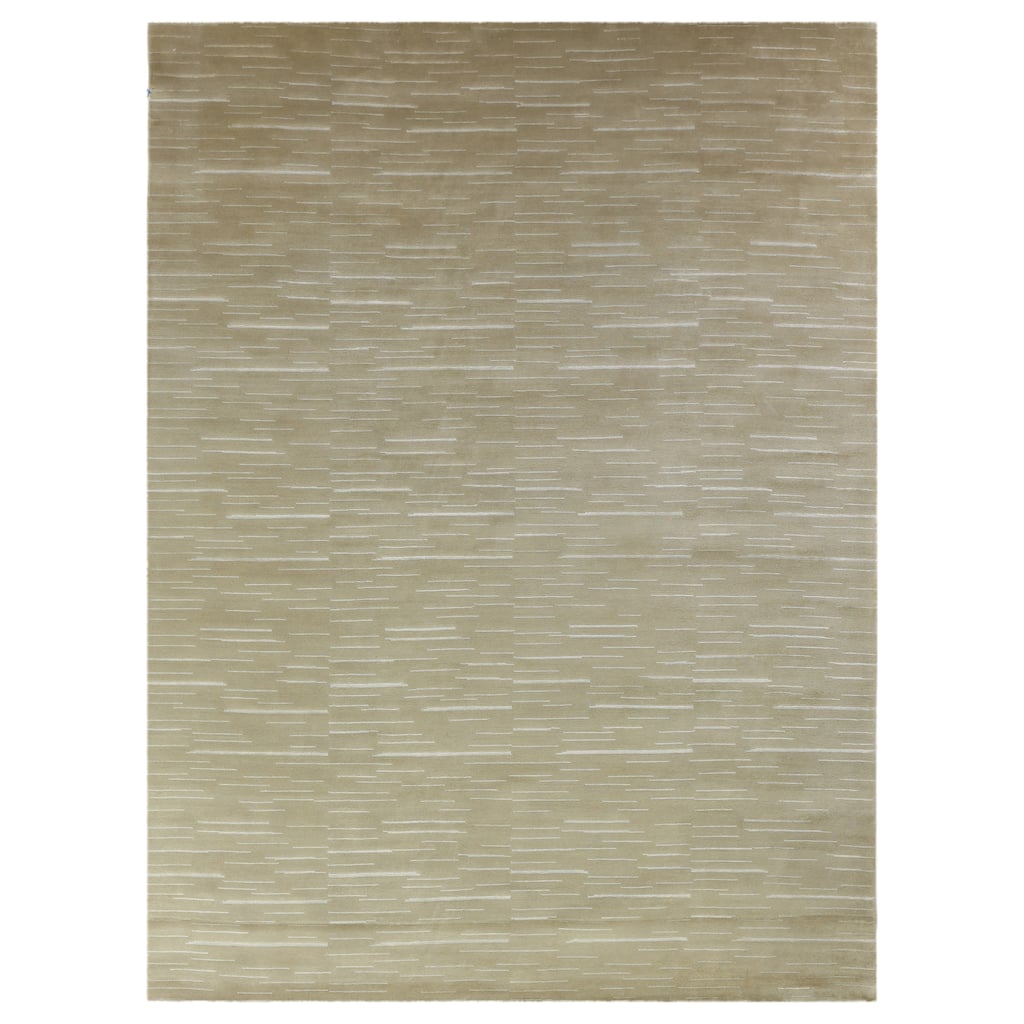 Metro Velvet hand-knotted Wool/Viscose Beige Area Rug - 9' x 12'