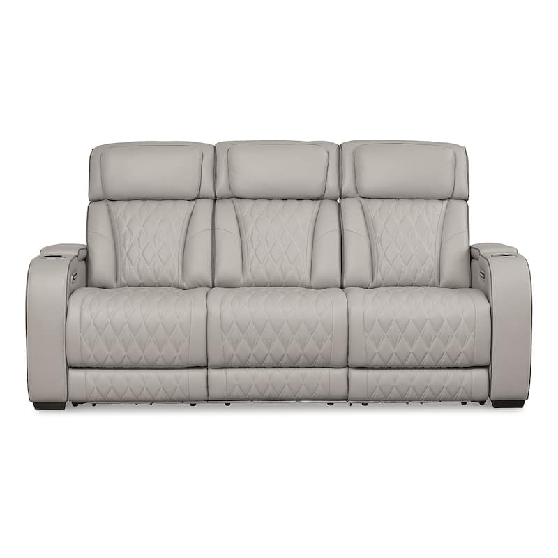 Signature Design by Ashley Boyington Gray Power Reclining Sofa - 86" W x 38.5" D x 44.5" H