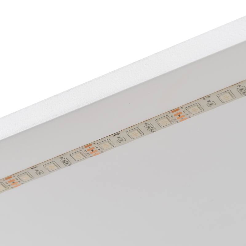 Twin / Full Wood Platform Bed with Storage Shelves Drawers LED Light Desk and Upholstered Headboard