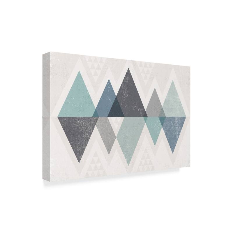 Michael Mullan 'Mod Triangles Ii Blue' Canvas Art