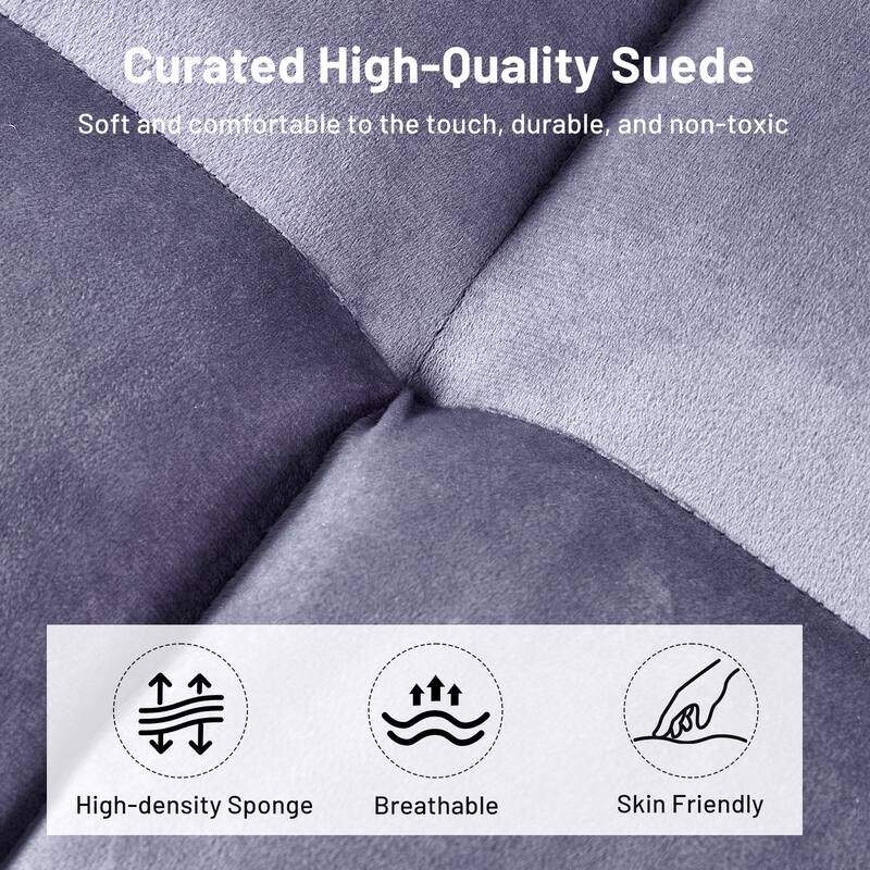 3-in-1 Convertible Sleeper Loveseat Pull Out Twin Size Suede Sofa Bed with 2 Pillows & Pocket