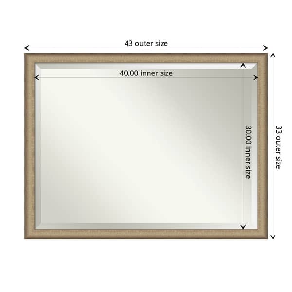 dimension image slide 6 of 18, Beveled Bathroom Wall Mirror - Elegant Frame