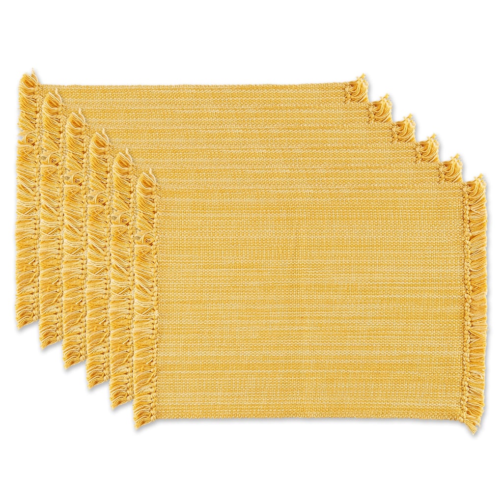 DII Variegated Redwood Fringe Placemat Set/6