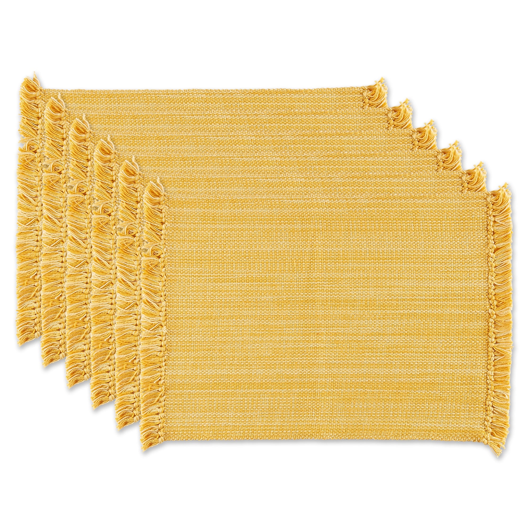DII Variegated Redwood Fringe Placemat Set/6