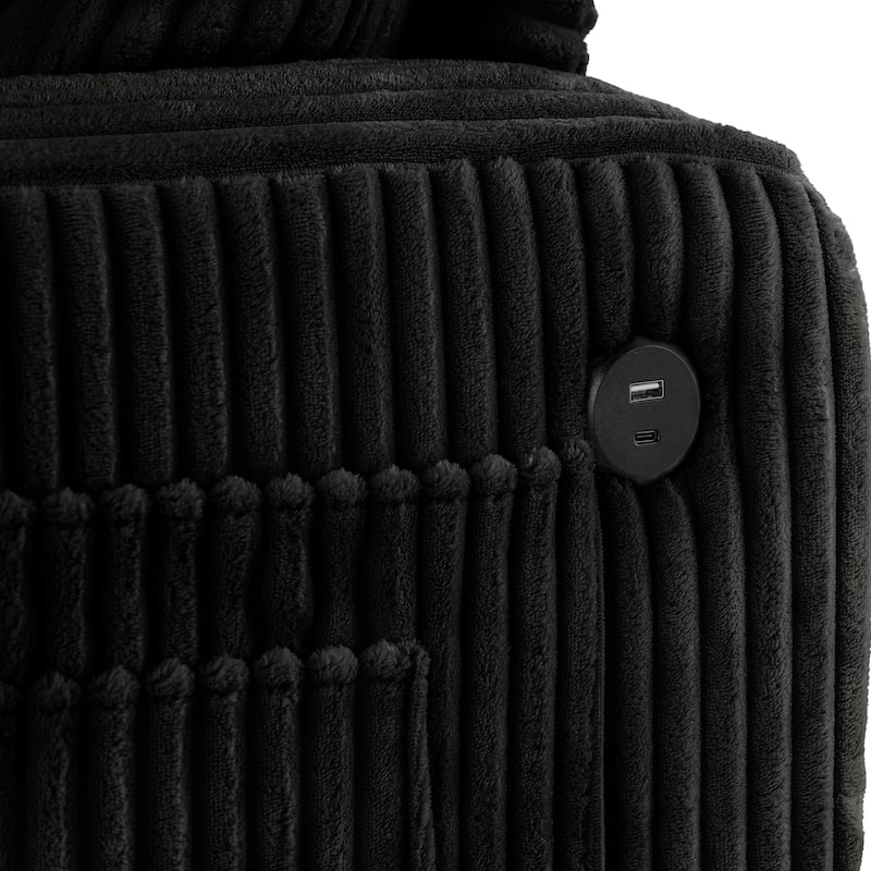 DH BASIC Modern Chenille Sofa with Cup Holders and USB Ports by Denhour