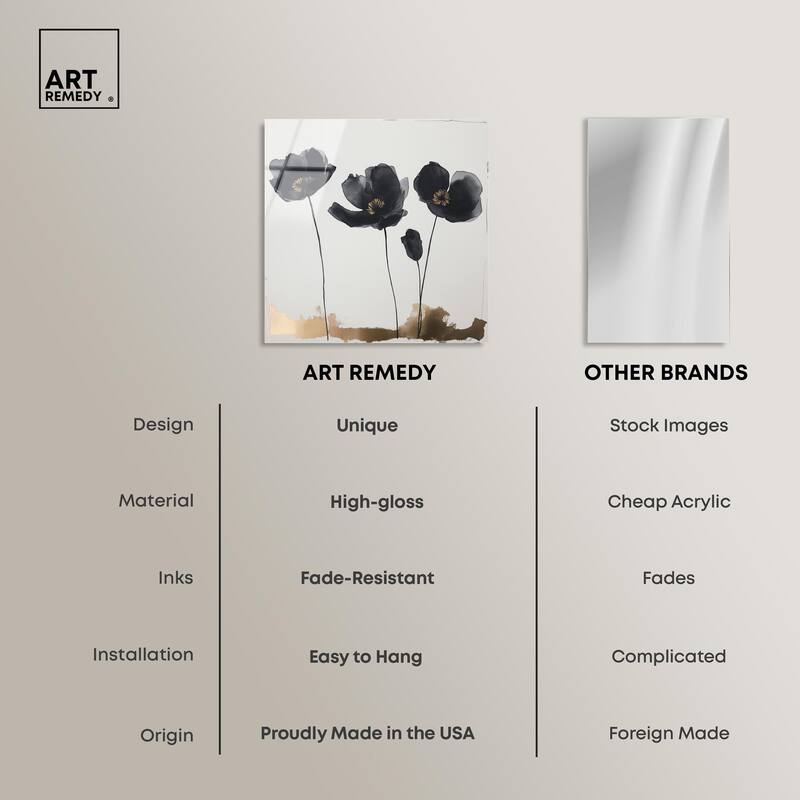 Nocturnal Flowers I Acrylic by Art Remedy, Ready to Hang