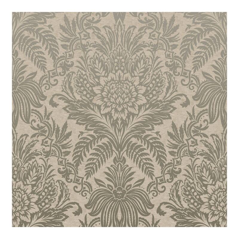 Crown Signature Beige Damask Wallpaper - 20.5 x 396 x 0.025