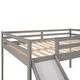 preview thumbnail 11 of 36, Full Size Multifunctional Wooden Loft Bed with Slide & Ladder for Kids