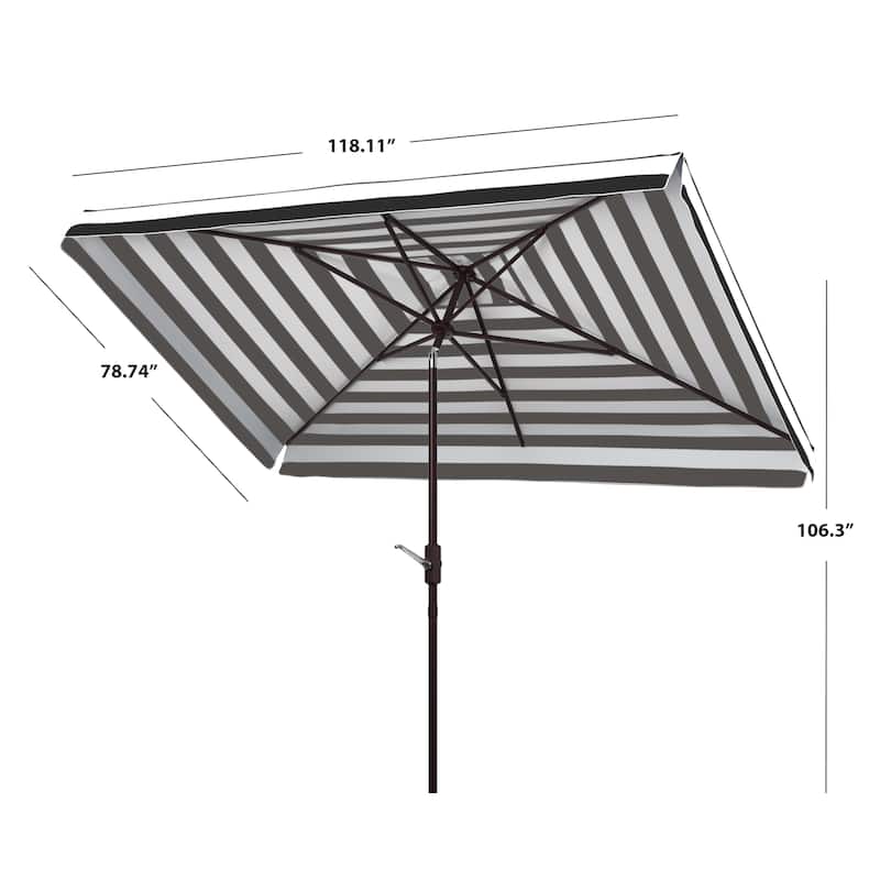 SAFAVIEH Outdoor Evelyn Fashion Line 6.5 x 10 Ft Rectangle Umbrella