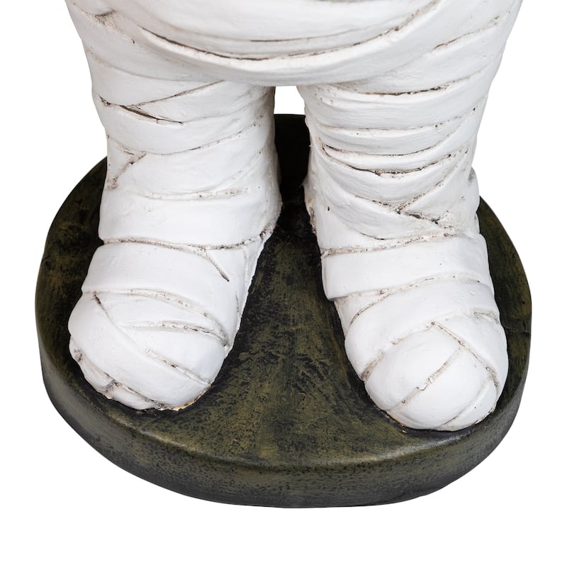 Mummy Holding Carved Pumpkin Halloween Decoration - 19.5"