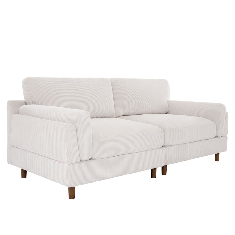 90" Corduroy Sectional Sofa Lounge Sleeper Sofa